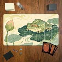 Chinese Ink Style Frog Lotus Leaf  Mouse Pad Playmat 24 X14  MTG TCG Office Desk Mat for Work Game PC Laptop Carpet MousePad 700x400x2mm