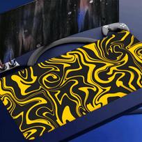Yellow and Black Spiral XXL Gaming Mouse Pad, Keyboard and Laptop Non-slip Rubber Desk Mat, Decorative Mat, Computer Accessories 500x1000x2mm black