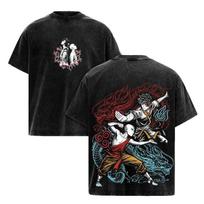 Aang Vs Azula Graphic Tee, Vintage Washed Avatar The Last Airbender Shirt, Battle Scene Double Sided Streetwear L black