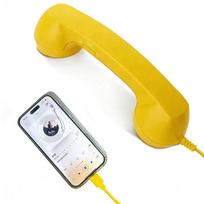 su mikrofonu telefono ragelis telefono stiliaus rankinis mobiliojo telefono imtuvas geltona