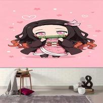 1pc Nezuko Demon Slayer Nezuko Kamado Tapestry, Living Room, Bedroom, Office, Party Decor, Ideal Festive Gift 100cmx150cm