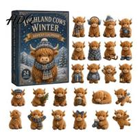 Advent Calendar with Storage Bag Highland Cow 2026 Christmas Countdown 24 Acrylic 2D 2026 F