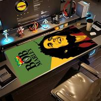 Bob Marley Large Mouse Pad Desk Mat Desktop Mouse Pad Non-Slip Rubber Bottom Perfect Gift for Gamers 30cmx60cm
