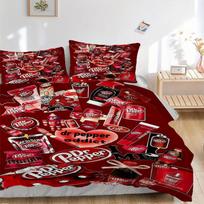 Dr Pepper Obsession Print 3Pcs Bedding Setduvet Cover With 2 Bedropillowcase Home Birthday Gift 135cmx200cm gray