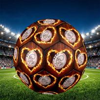 Ajax Print Size 5 Soccer Ball, PU Wear Resistant Football for Match Training and Daily Practice, Birthday Gift for Soccer Fans Size 5 brown