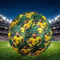 Neymar Jr Print Size 5 Soccer Ball, PU Wear Resistant Football for Match Training and Daily Practice, Birthday Gift for Soccer Fans Size 5 yellow