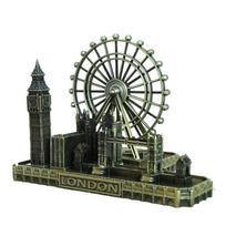 Retro London Eye Big Ben Tower Bridge Metal Miniatures Statue Sculpture  Photography Props bronza