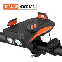 2000/4000 mAh „Power Bank“ mobiliojo telefono laikiklis su dviračio priekinio apšvietimo garsiakalbio garso signalu važiuojant lauke 4000mah oranžinė