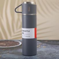 500 ml nerūdijančio plieno vakuuminės kolbos dovanų rinkinys biuro verslo stiliaus termoso butelis lauko karšto vandens termoizoliacinis poros puodelis 500ml gray