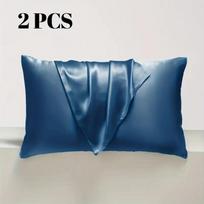 100% šilkmedžio šilko pagalvės užvalkalas, rudens patalynė, šilkiniai pagalvių užvalkalai plaukams ir odai, švelnus kaip šilkas pagalvės užvalkalas su paslėptu užtrauktuku S tamsiai mėlyna spalva