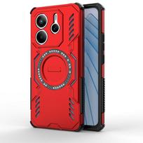 Magnetinis dėklas Xiaomi Redmi Note 14 5G dangtelis Redmi Note 14 5G Capas Galinis Adsorbcija Belaidis įkrovimas Fundas Redmi Note 14 5G Redmi Note 14 5G (Global) raudona