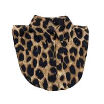 Moteriška nuimama dirbtinio kailio apykaklė su leopardo ir gyvatės odos raštu, pusmarškiniai marškiniai, atlapai, dirbtinė apykaklė, dekoratyvinis priedas C black