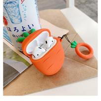 Plant Pattern Silicone Cover Case For Airpods Pro Earphones Case Cover Carrot orange