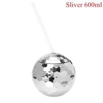 600ml Disco Ball Tumbler with Lid And Straw Glitter Flash Cocktail Cup for Party Nightclub Bar Creative Drinking Glass white