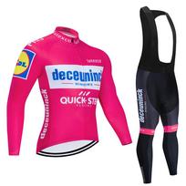 Winter Thermal Fleece Cycling Jersey Set Men MTB Bicycle Clothes Wear Ropa Ciclismo Racing Team Bike Clothing 2026 Winter Warm Cycling Clothing Set Asian size-4XL pink