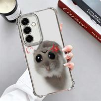 Funny Sad Hamster Meme Plating Phone Case For Samsung A17 A07 A37 A57 A16 A56 A15 A55 A14 A54 A13 A53 A26 A36 A25 A35 A24 A34 A2 Samsung A05S gray