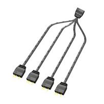 COOLMOON ARGB Splitter 5V 3 Pin 1 to 4 Universal 33.5cm Mainboard ARGB Extension Cable with Protective Cap for Desktop juoda