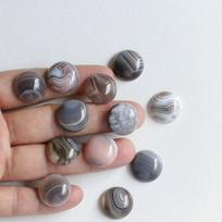 Persijos įlankos agato apvalus kabošonas, 8-10-18 mm, įvairių dydžių, „pasidaryk pats“ aksesuarų lipdukai gray