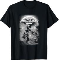 Helldivers 2 Grayscale Sony PlayStation Video Game Poster Unisex T‑Shirt S gray