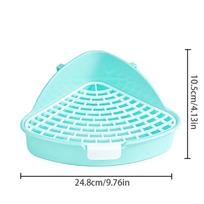 Easy Rabbit Litter Box Triangular Pet Toilet Potty Pet Supplies Ferrets Potty Tray  Corner Supplies mėlyna