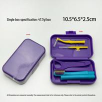 Orthodontic Care Kit: Interdental Brushes, Gap Brushes, Toothbrush, Invisible Braces, Portable Set violetinė