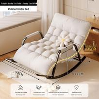 Sulankstomas atlošiamas sūpuoklinis krėslas suaugusiems - Dvigubos paskirties sofa sėdėjimui ir miegojimui, idealiai tinka balkonui ar dienos miegui namuose. Black High Carbon Steel Frame + Dual Adjustment