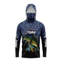 MALFC Vyrų Hood Žvejybos Marškinėliai ilgomis rankovėmis žvejybos marškinėliai UV apsauga Žvejybos Apranga 2XL blue