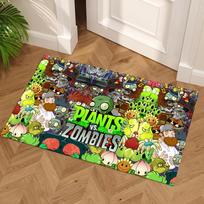 Plants Vs. Zombies Floor Rug Office Rug Design for Study room Game Room Bedrooms Playrooms Antislip Carpet Anime Office Decor Spiritual Gift 40cmx60cm