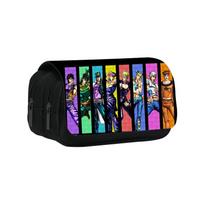 Jojos Bizarre Adventure Print Double Layer Pencil Case With Large Capacity For Study And Office Use Style 1 black