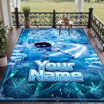 Custom Text Astro Bot Pattern Floor Rug Soft Indoor Carpet Mat Living Room Bedroom 80cmx120cm