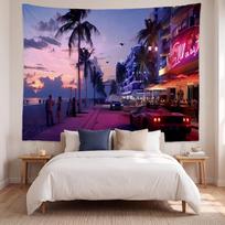 Grand Theft Auto (1) Art Wall Hanging Tapestry for Home Bedroom Living Room Decor Great Gift Idea 100cmx150cm blue