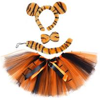 Tiger Giraffe Tutu Skirt for Cute Girls Halloween Christmas Costume for Toddler Animal Zoo Outfit Birthday Photoshoot Tutus 9M&Tutu Skirt orange