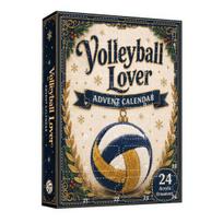 Sporty Christmas Tree Decor Volleyball Lover Advent Calendar 2026, 2D Acrylic Sports Themed Ornament Set, 24 Unique for Kids Days Countdown Sets beige