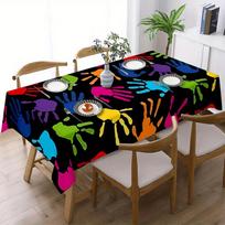 1pc Colorful Palm Print Tablecloth - Durable Polyester Square Table Cover for Indoor/Outdoor Use, Holiday & Everyday Dining Decor, Easy-Clean Kitchen 60*90inch(152cm*228cm）