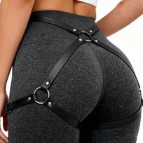 Gotikinis Punk Juodas PU Odos Diržas su Kutais, Reguliuojama Grandinėlė Juosmeniui (Harness) Moterims, Rockabilly Helovino Festivalio Aksesuaras 99cm brown