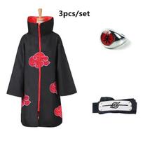 Anime NARUTO Akatsuki Uchiha Itachi Cosplay kostiumas, apsiaustas, chalatas, nindzės palto rinkinys žiedas, galvos juosta Helovinas S gray