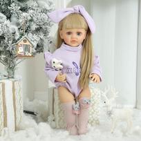 NPK 55 cm Baby Doll Girl Reborn Princess Minkšta viso kūno silikoninė vonios lėlė 55cm