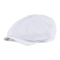 „Newsboy“ kepuraitė vyrams balta ruoželinė medvilninė kepurė, moteriška kepuraitė berniukui Retro, didelė galvos apdangalas, didelė kepurė „Cabbie Apple Beret Driver“ 57cm balta