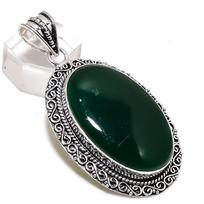 Green Onyx Handmade 925 Sterling Silver Jewelry Pendant 2.48  p6n66 black