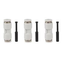 3Pcs 3D Printer PTFE Pneumatic Fitting Tube Connector 1.75mm Filament Extruder Quick Connector for Lab X1C X1E P1P P1S white