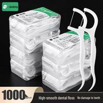 Itin ploni vienkartiniai dantų siūlo pagaliukai: Nešiojama šeimos pakuotė dantų valymui 1 box/50 pieces gray