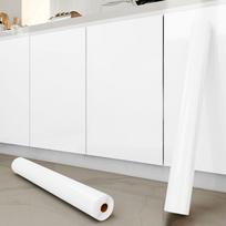PVC perlamutrinė plėvelė vandeniui atsparūs klijuojami tapetai kambariui DIY lipnūs drabužių spinta virtuvė blizgūs klijuojami baldų sienų lipdukai 55cmX5m white