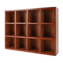 Wood Desktop Organizer Multiple Compartments Vintage Wooden Tabletop Storage Stationery Holder Office Accessory Supplies black