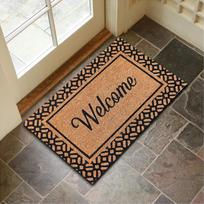 Patterned Tile Series Floor Mat - Minimalist Decorative Rug for Entrance Kitchen Bathroom Contemporary Home Decoration Beautiful 30x50cm brown