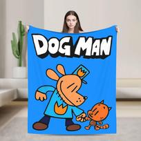 Šuo Žmogus Dogman Filmas Komiksų Antklodė Animacinis Flanelinis Šiltas Metamas Užtiesalas Lovos Užtiesalui Pavasaris/Ruduo 150x200cm blue