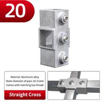 20X20Mm Kvadratinio Vamzdžio Trijų Krypčių 25X25Mm 30Mmx30Mm Aliuminio Lydinio Alkūnės Jungties Jungiklio Priedai Vamzdžio Fiksuota Jungtis