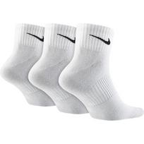 NIKE Unisex 3-Pack PERF LTWT QT Athletic Socks SX4706-101 White Size M white