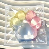Colorful Taba Cat Paw Squeeze Toy, Bright, Translucent, Soft, and Squeezable, Made of Soft Rubber beige