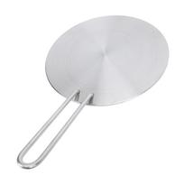 Stainless Steel Heat Diffuser Converter with Detachable Handle Round Induction Adapter Plate for Gas Stove Glass Cooktop 18 white