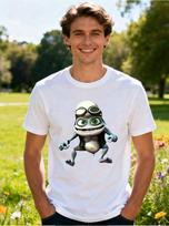 Crazy Frog Classic Nostalgic Short Sleeve T-shirt European and American Retro Cartoon IP Men's XS brown